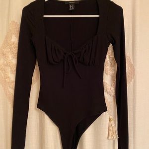 Black Ling Sleeve Bodysuit
